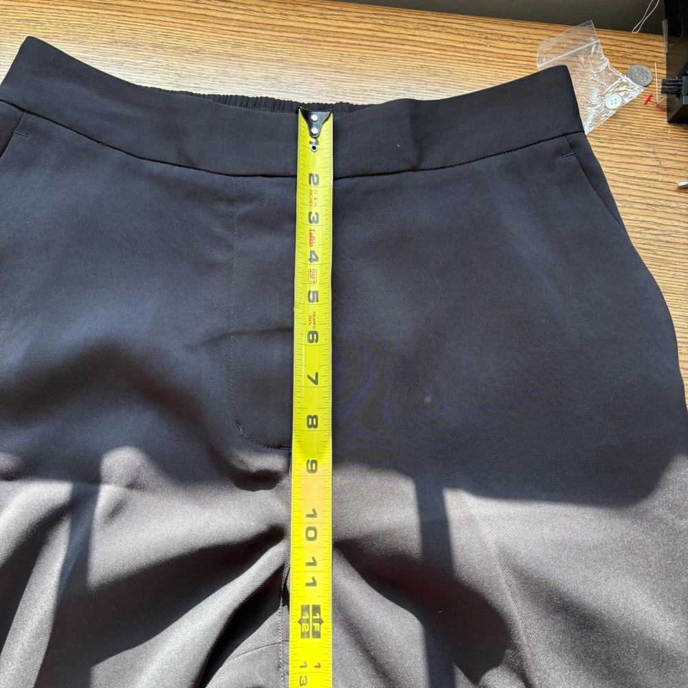Quince Stretch Crepe Classic Trouser Pants 10 Black Minimalist - Picture 15 of 16